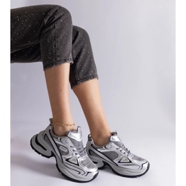 D/CEO Stříbrné tenisky s masivní podrážkou Adom stříbrný 2