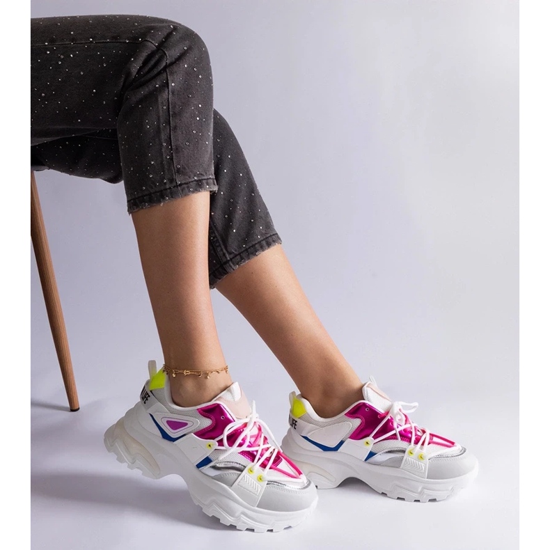 D/CEO Bílé a růžové sportovní tenisky Sulamita bílý 2