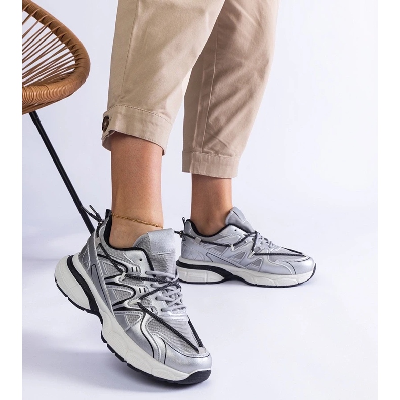 D/CEO Stříbrné dámské tenisky s masivní podrážkou Colunga stříbrný 2