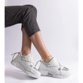 D/CEO Bílé dámské tenisky s agarovými třpytkami bílý 2 D/CEO Bílé dámské tenisky s agarovými třpytkami bílý 2