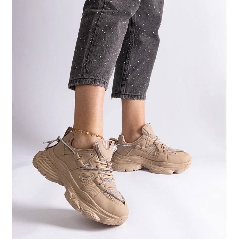 D/CEO Tmavě béžové dámské sportovní tenisky Ivett béžový 2