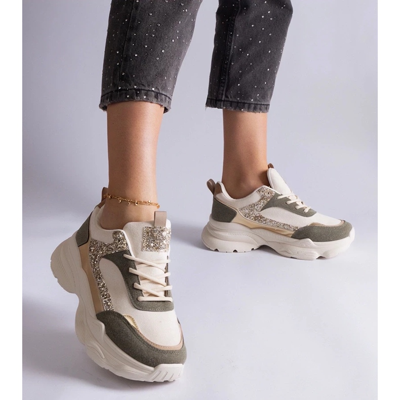 D/CEO Zelené tenisky s třpytivými vsadkami Clorinda zelená 2