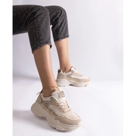 D/CEO Béžové tenisky s třpytivými vsadkami Clorinda béžový 1