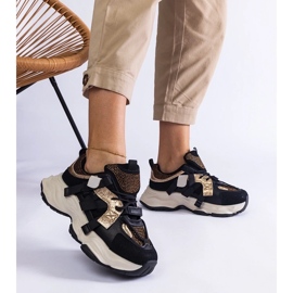 D/CEO Černé tenisky se zlatými vložkami Candra černá 2