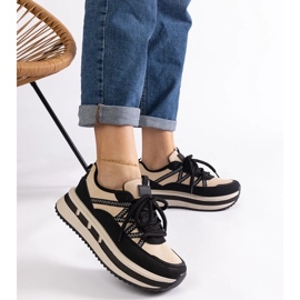 D/CEO Černo-béžové dámské tenisky Renetta 1