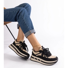 D/CEO Černo-béžové dámské tenisky Renetta 2