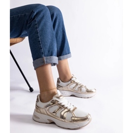 D/CEO Bílé a zlaté sportovní tenisky Ena zlatý 2