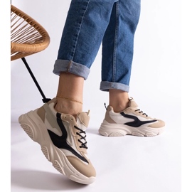 D/CEO Béžové a černé dámské tenisky Milenka černá 2