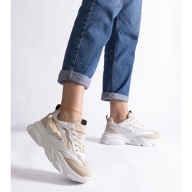 D/CEO Béžové a zlaté dámské tenisky Milenka béžový 2 D/CEO Béžové a zlaté dámské tenisky Milenka béžový 2