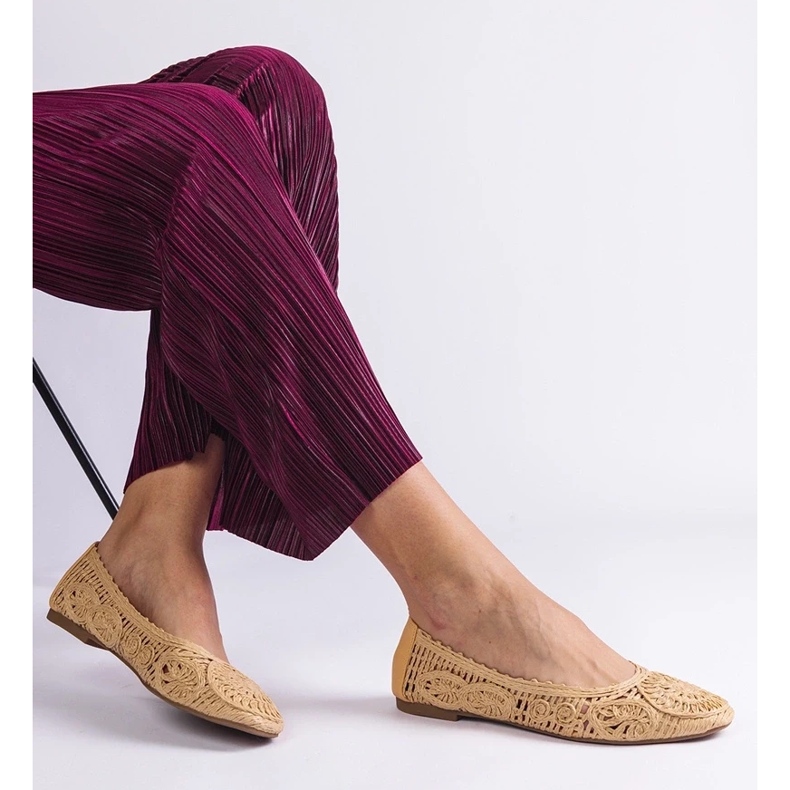 D/CEO Béžové pletené balerínky Salinela béžový 2