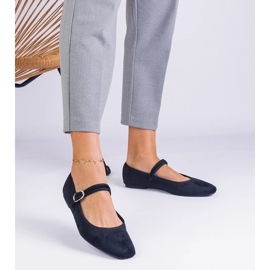 D/CEO Černé baleríny s elastickým pásem a čtvercovým nosem Averiny černá 1 D/CEO Černé baleríny s elastickým pásem a čtvercovým nosem Averiny černá 1