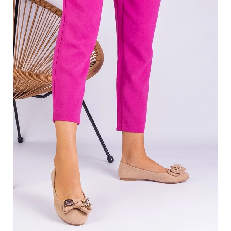 D/CEO Beige Classic Ballerinas s masolským lukem béžový 2