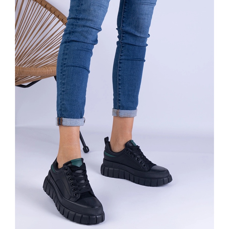 Tenisky černých žen na vysoké platformě černá 1 Tenisky černých žen na vysoké platformě černá 1