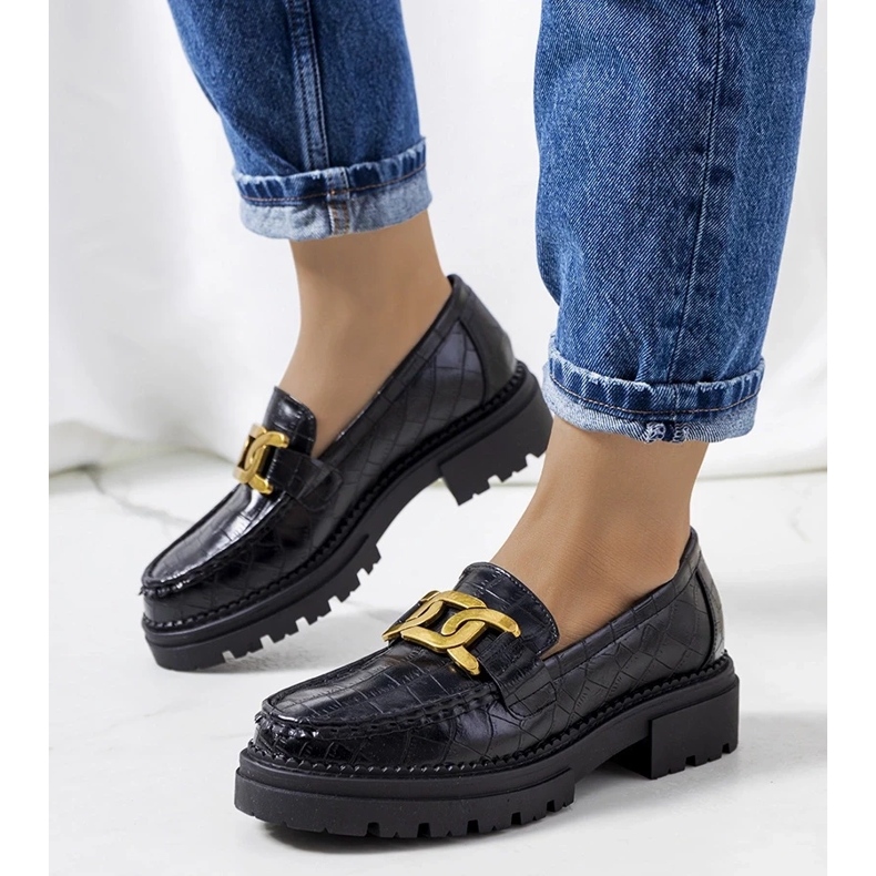 D/CEO Černé mokasíny na vysoké podrážce Zanen černá 1