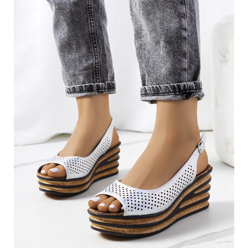 D/CEO Stříbrné espadrilky na klínu Griner stříbrný 1