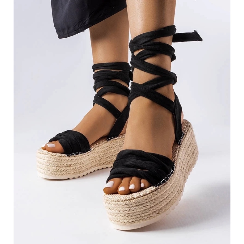 D/CEO Černé espadrilky na platformě od Loiseau černý 2