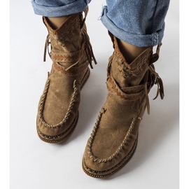 D/CEO Tmavě hnědé kozačky na klínku od Beausoleil 2