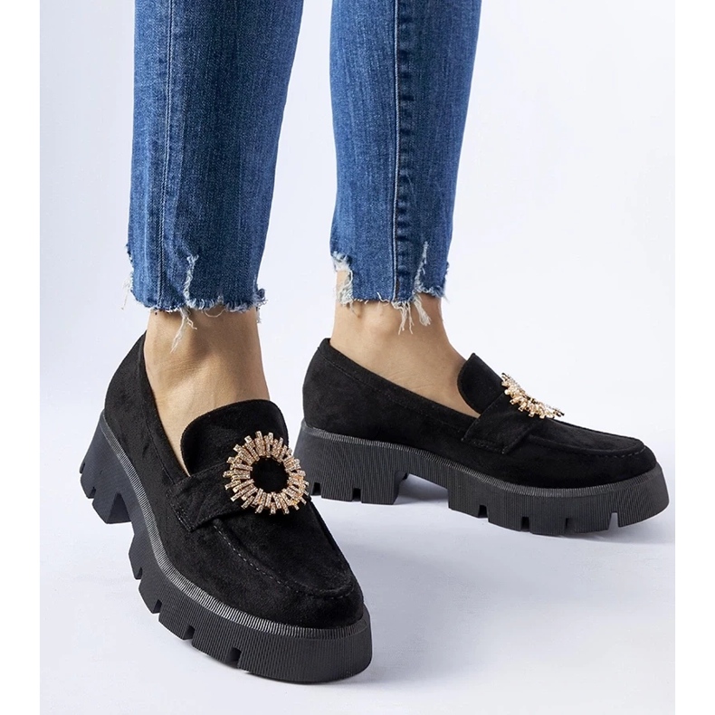 D/CEO Černé mokasíny zdobené Stanislasovou sponou 1