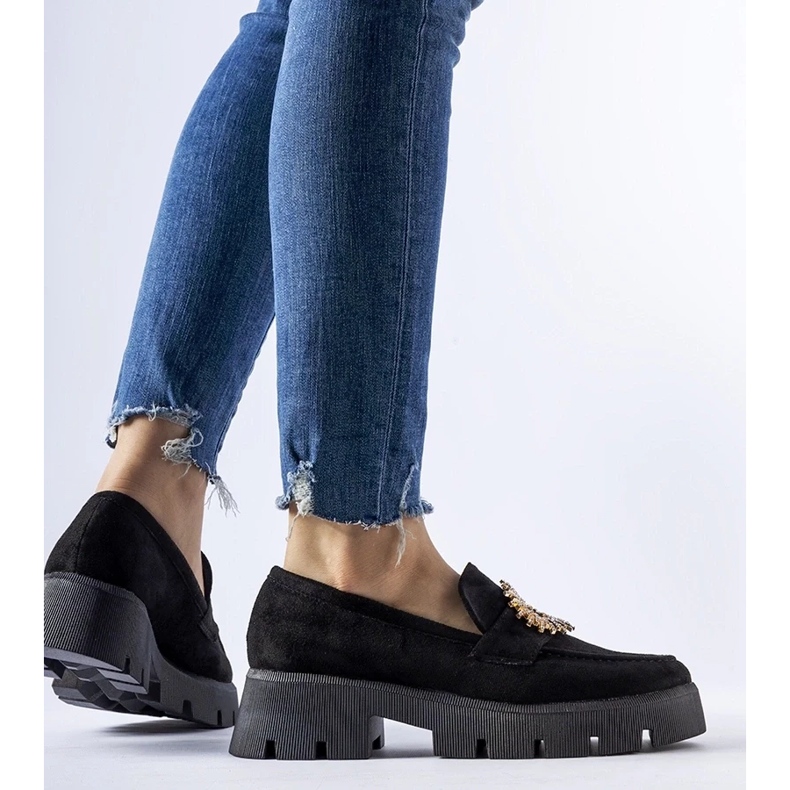 D/CEO Černé mokasíny zdobené Stanislasovou sponou 2