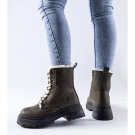 D/CEO Zelené zateplené kozačky od Tadasuni zelený 2