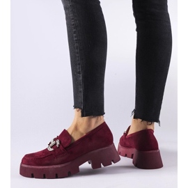 D/CEO Vínové mokasíny Giacomo s kamínky červené 2