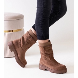 D/CEO Hnědé nazouvací kotníkové boty s ponožkou Ralia hnědý 2