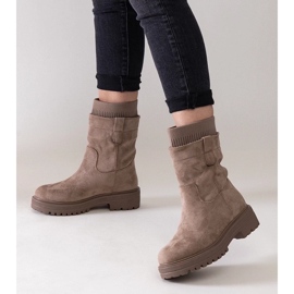 D/CEO Béžové nazouvací kotníkové boty s ponožkou Ralia béžový 1 D/CEO Béžové nazouvací kotníkové boty s ponožkou Ralia béžový 1