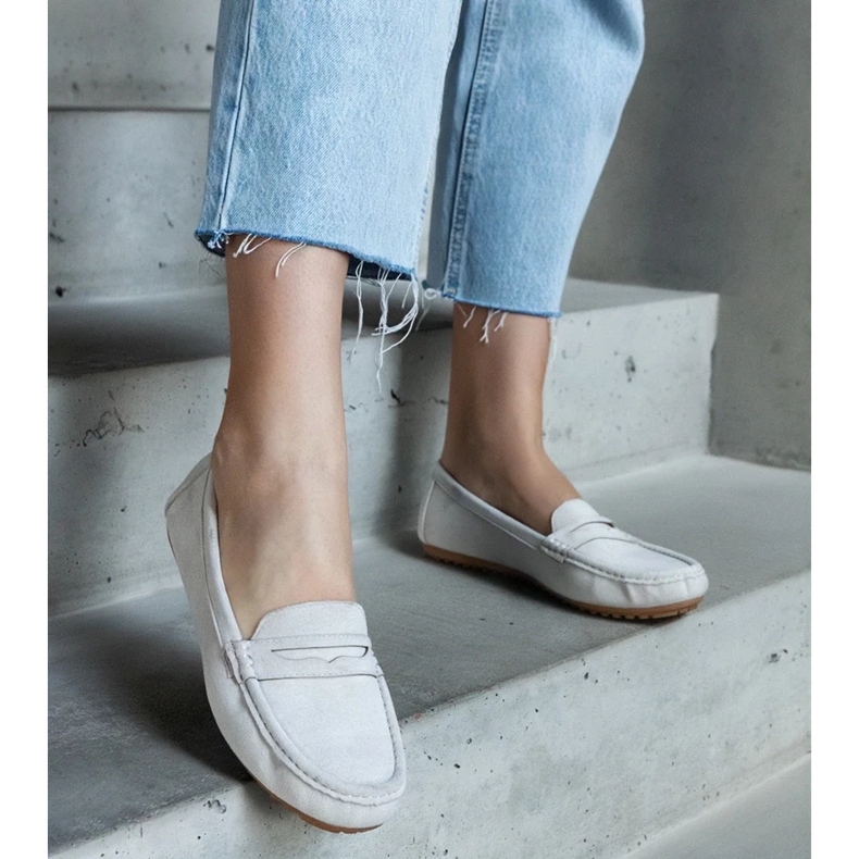 D/CEO Šedé mokasíny vyrobené z eko semiše Cellarengo šedá 2