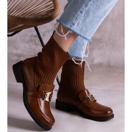 D/CEO Hnědé kozačky s látkovým svrškem značky Krisa hnědý 1