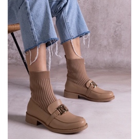 D/CEO Tmavě béžové kotníkové boty s látkovým svrškem značky Krisa béžový 1