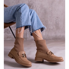 D/CEO Tmavě béžové kotníkové boty s látkovým svrškem značky Krisa béžový 2