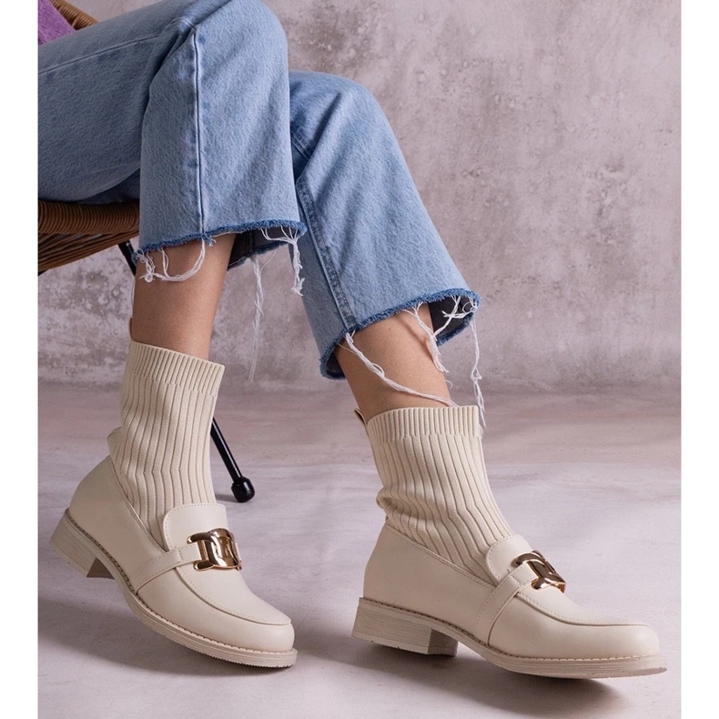 D/CEO Béžové kotníkové boty s látkovým svrškem značky Krisa béžový 2 D/CEO Béžové kotníkové boty s látkovým svrškem značky Krisa béžový 2