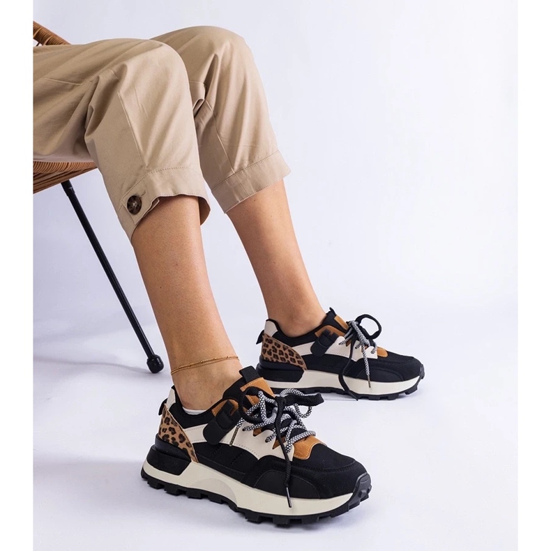 D/CEO Černé tenisky zdobené motivem zvířat Soria černá 1