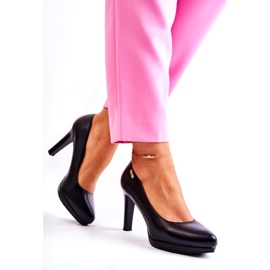 Sergio Leone Dámská klasická pumpy na platformě černá černý 2