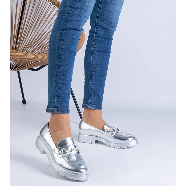 Stříbrné klasické boty s ozdobou stříbrný 1 Stříbrné klasické boty s ozdobou stříbrný 1