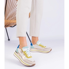 D/CEO Zelené sportovní tenisky na platformě se zlatým vložkou Isolde zelená 2