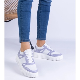 Violet Openwork tenisky na masivní podešve fialová 1