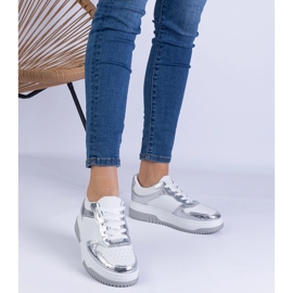 Stříbrné tenisky na husté podrážce stříbro 1