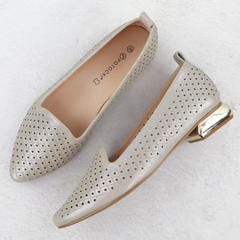 Dámské boty na dekorativní podpatku Beige Potocki SZ12574 béžový 2