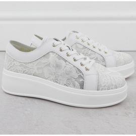 S.Barski Boty na białe S. Barski Hy51-059 Lace Platform bílý 2