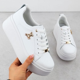 Boty na platformě Filippo Paw593 s medvíjem bílý 1