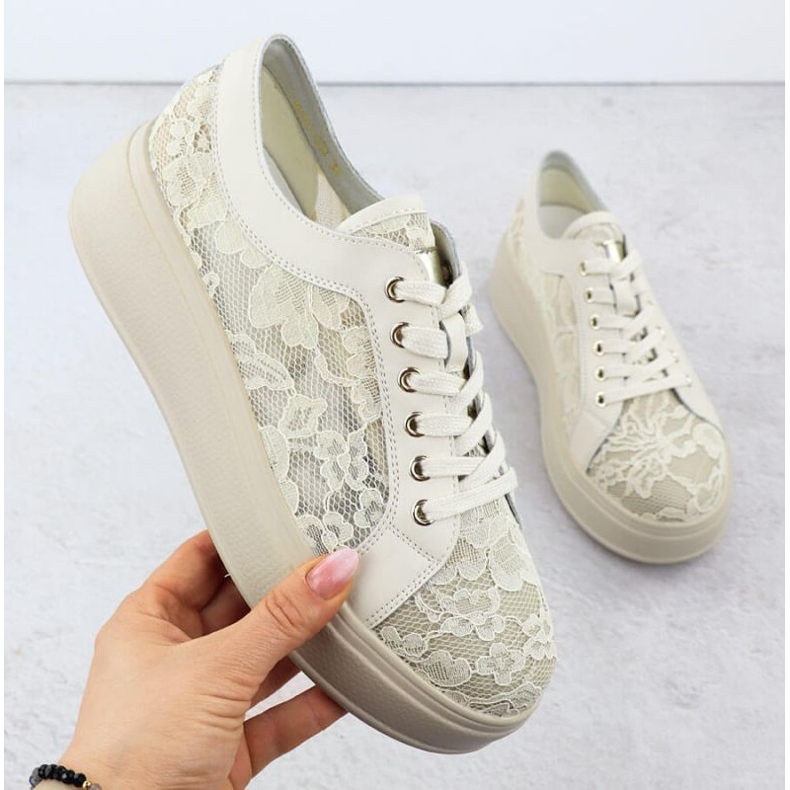 S.Barski Boty na platformě S. Barski HY51-059 BEIGE béžový 1