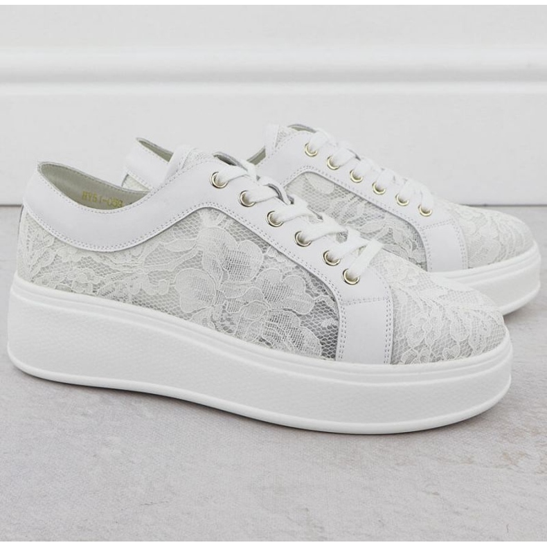 S.Barski Boty na platformě S. Barski Hy51-059 White bílý 2