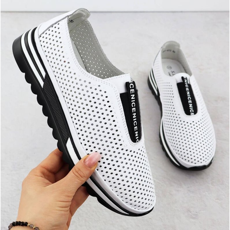 S.Barski Openwork Sports Shoes S. Barski LR51-672 WHITE bílý 1 S.Barski Openwork Sports Shoes S. Barski LR51-672 WHITE bílý 1