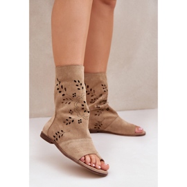 Zazoo 3437 dámské semišové sandály se svrškem na zip, béžová béžový 2