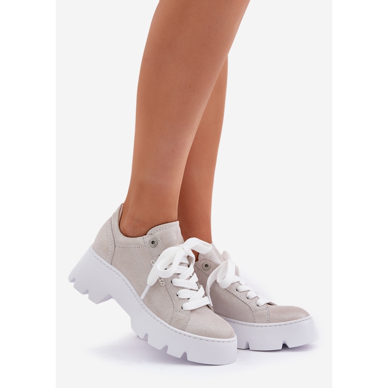 Sneakers Sportovní boty na stříbrné platformě Chebello 4632 stříbrný 1 Sneakers Sportovní boty na stříbrné platformě Chebello 4632 stříbrný 1