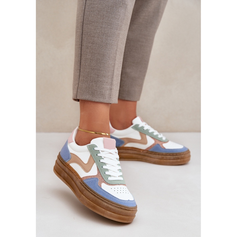 Dámské se plíží s třpytem na platformě modré modrý 2