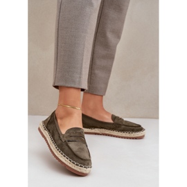 Dámské espadrilles s jutovým copním na ploché podráždě tmavě zelené zelený 2