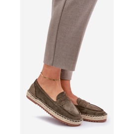 Dámské espadrilles s jutovým copním na ploché podráždě tmavě zelené zelený 1