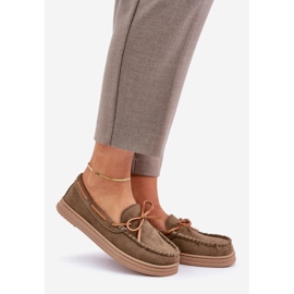 Dámské mokasíny na ploché podráždě tmavě zelené zelená 1 Dámské mokasíny na ploché podráždě tmavě zelené zelená 1